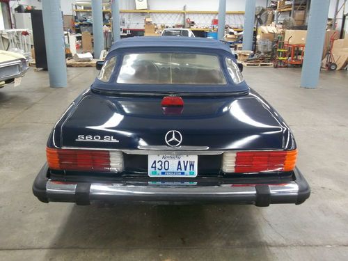 1987 560 SL Dark Blue Convertible Hard Top Burgundy Interior Nice Color Combo, image 4