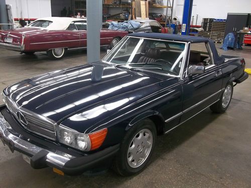 1987 560 SL Dark Blue Convertible Hard Top Burgundy Interior Nice Color Combo, image 5