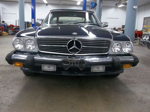 1987 560 SL Dark Blue Convertible Hard Top Burgundy Interior Nice Color Combo, image 6
