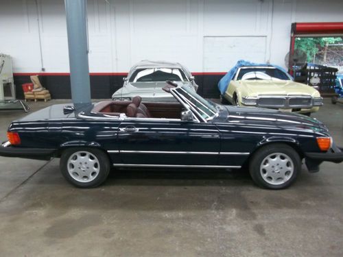 1987 560 SL Dark Blue Convertible Hard Top Burgundy Interior Nice Color Combo, image 12