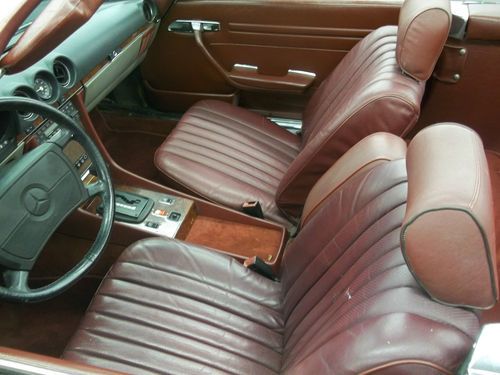 1987 560 SL Dark Blue Convertible Hard Top Burgundy Interior Nice Color Combo, image 16