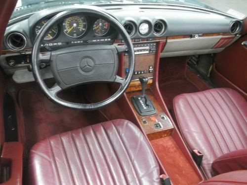1987 560 SL Dark Blue Convertible Hard Top Burgundy Interior Nice Color Combo, image 17