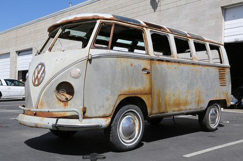 1964 21 window volkswagen bus - mouse grey &amp; pear white