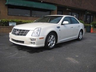 2008 cadalic  sts diamond  white  tri-coat moon roof 1 owner cashmere leather