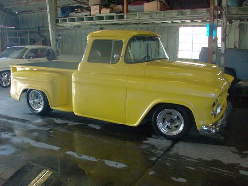 1957 chevy big window pickup hotrod streetrod hot street custom