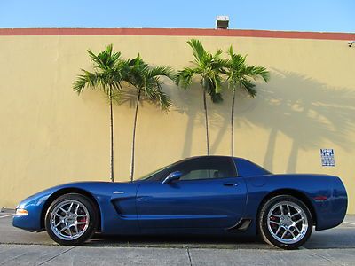 Electron blue z06  *50th anniversary edition* chrome wheels - clean carfax - hud