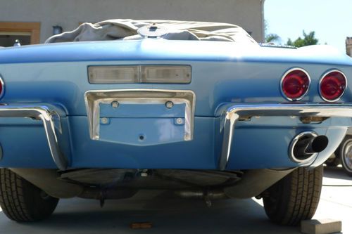 67 corvette convertible marina blue/blue, 327-300, 4 speed, 2 tops+documention