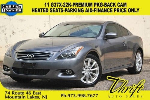 11 g37x-22k-premium pkg-back cam-heated seats-parking aid-finance price only