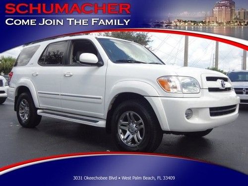 2007 toyota sequoia sr5 sunroof 3rd row seat white/taupe