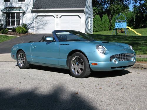 2002 ford thunderbird, turquoise, w/ matching interior, 23k orig mi. mint cond!