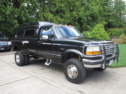 1992 ford f350 1 ton dually pickup 4wd single cab with canopy new paint