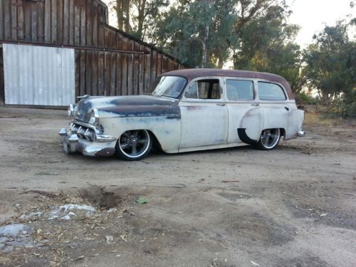 1954 chevy wagon twin turbo lsx eng, bagged cool patina 55 56 57 58 59 60 61 62, image 4