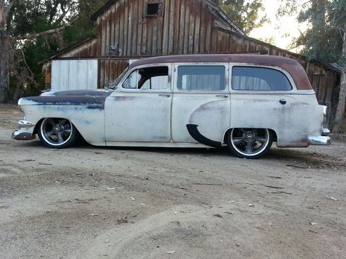 1954 chevy wagon twin turbo lsx eng, bagged cool patina 55 56 57 58 59 60 61 62, image 6