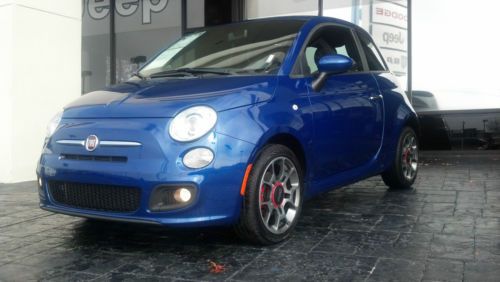 2012 fiat 500 sport hatchback 1.4l blue 5spd clean no reserve managers special!