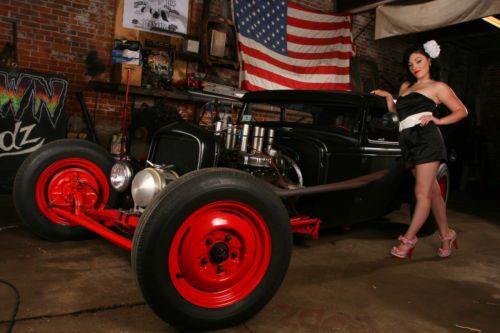 1930 ford model a tudor traditional hot rod, 401 nailhead, hilborn injection