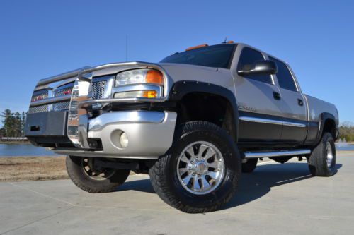 2005 gmc sierra 2500hd crew cab slt 4x4 diesel lift wheels