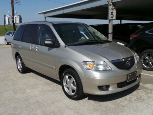 2002 mazda mpv lx gold tan cloth 6 disc changer ship assist v6 3rd row texas