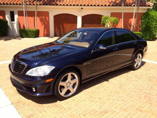 2007 mercedes-benz s65 amg  blue/tan, panoramic roof, night vision, fl, 1 owner