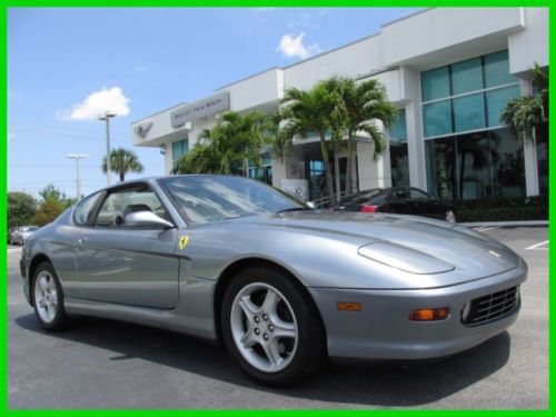 99 grigio titanio 456-m gta 5.5l v12 coupe *power leather seats *low miles *fl