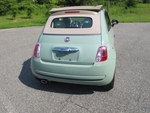 2012 Fiat 500C POP Cabrio light green, low miles as new Factory Warranty, image 3