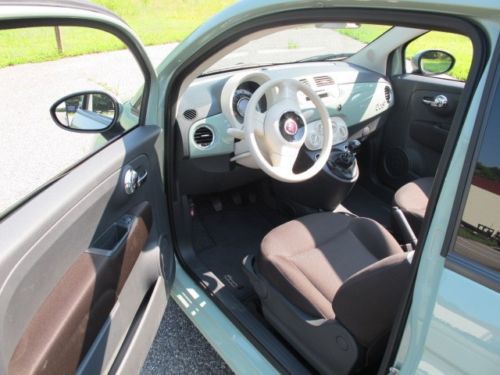 2012 Fiat 500C POP Cabrio light green, low miles as new Factory Warranty, image 4