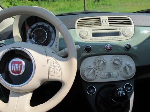 2012 Fiat 500C POP Cabrio light green, low miles as new Factory Warranty, image 8