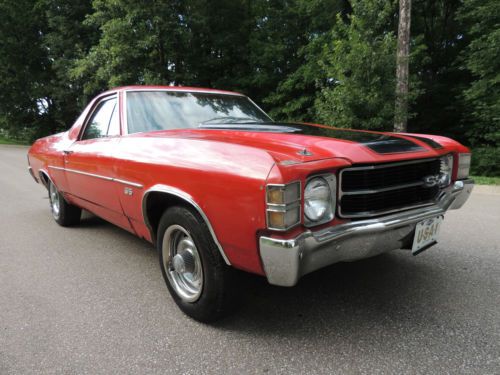 1971 Chevrolet El Camino Super Sport #Matching !!!FACTORY CRANBERRY RED CODE 75L, image 24