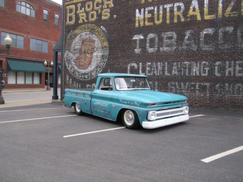 1966 Chevrolet C10 Short Bed Fleetside Air Bagged Patina Shop Truck No Rat, image 4