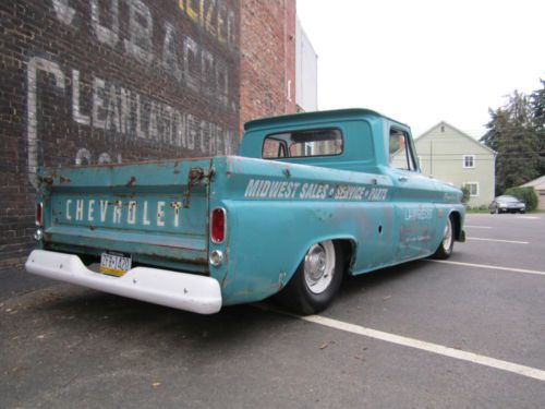 1966 Chevrolet C10 Short Bed Fleetside Air Bagged Patina Shop Truck No Rat, image 5
