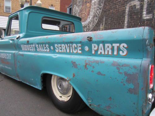 1966 Chevrolet C10 Short Bed Fleetside Air Bagged Patina Shop Truck No Rat, image 10