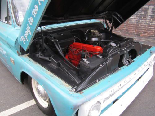 1966 Chevrolet C10 Short Bed Fleetside Air Bagged Patina Shop Truck No Rat, image 14
