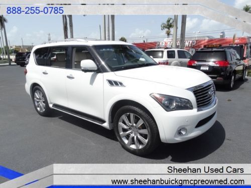 2012 infinity white qx56 one owner - nav dual dvd&#039;s sunroof leather auto air