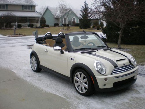 2008 mini-cooper s convertible beige with black top