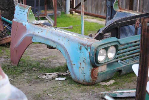 1959 f100 rust free cab, doors, and front clip