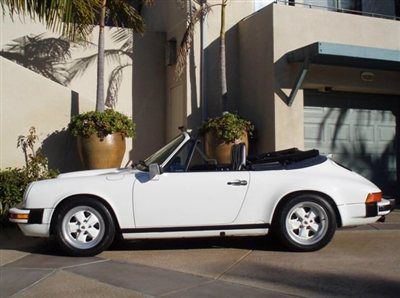 1989 porsche 911 carrera white hot convertible excellent inside &amp; out