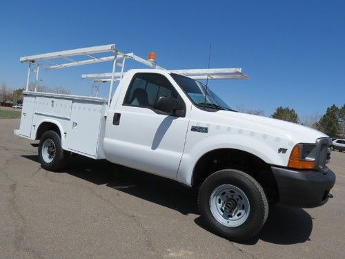 2000 ford f-250 regular cab service body 4x4 very clean 5.4 v8 1 owner fleet gas