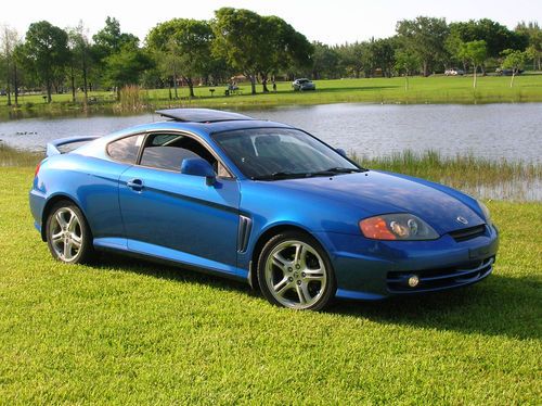 Super clean 2004 blue hyundai tiburon gt tuscani coupe 2.7l v6 manual 5-speed