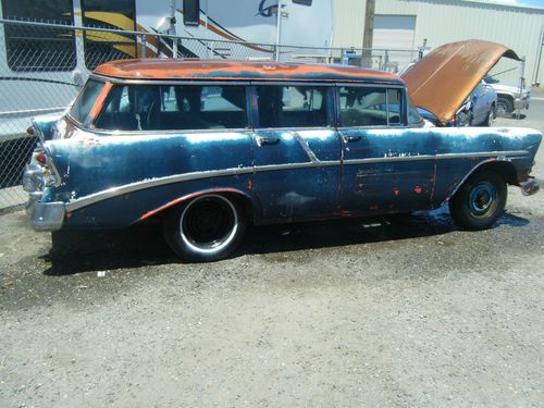 1956 CHEVY CHEVROLET WAGON 4 DOOR PROJECT BARN FIND CRUISER HOT ROD STREET, image 3