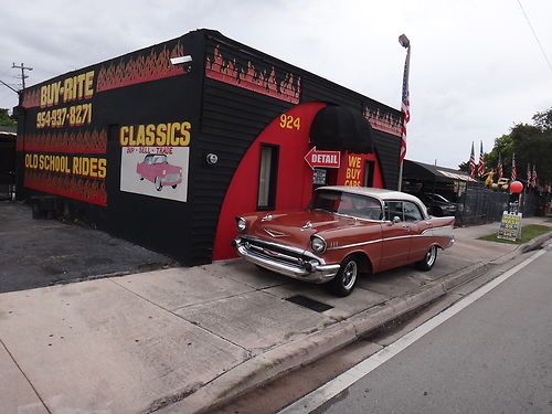 1957 CHEVROLET BEL AIR 4 DOOR HARD TOP CLEAN FL CAR MAKE OFFER SHOW CAR, image 4