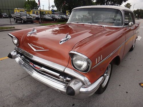 1957 CHEVROLET BEL AIR 4 DOOR HARD TOP CLEAN FL CAR MAKE OFFER SHOW CAR, image 7