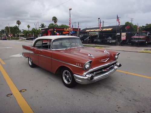 1957 CHEVROLET BEL AIR 4 DOOR HARD TOP CLEAN FL CAR MAKE OFFER SHOW CAR, image 8