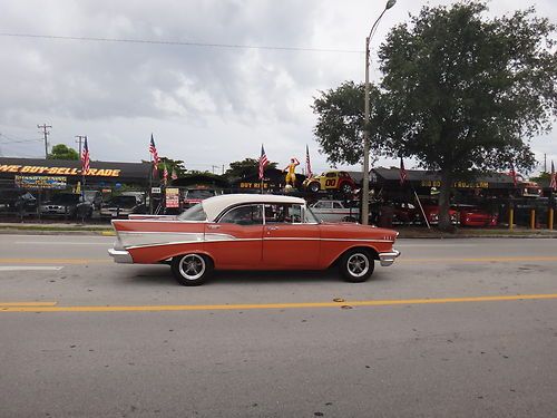 1957 CHEVROLET BEL AIR 4 DOOR HARD TOP CLEAN FL CAR MAKE OFFER SHOW CAR, image 11