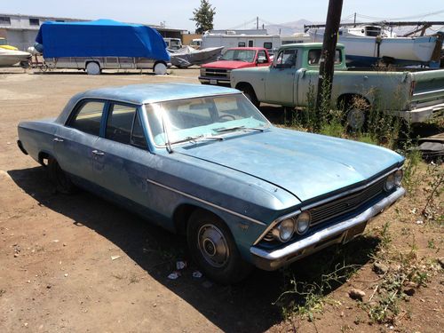 1966 chevelle 300 deluxe 4 door california black plate car project no reserve