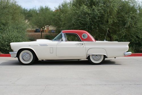 57 ford t bird colonial white with red hard top! runs and drives great!