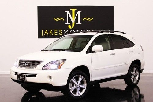 2008 rx400h hybrid awd, white/tan, 1-owner, nav, mark levinson, rear dvd, loaded