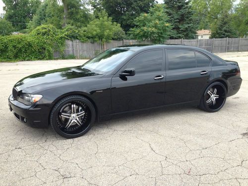 2006 bmw 750li  clean black on black with 22' staggered asanti elt 144