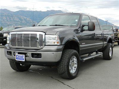Ford crew cab powerstroke diesel lariat 4x4 custom lift wheels tires leather tow