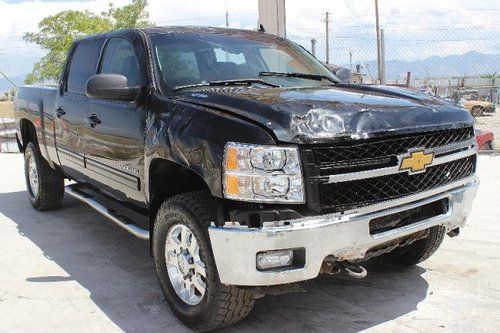 2011 chevrolet silverado 2500hd ltz crew cab 4wd damaged fixer loaded low miles!