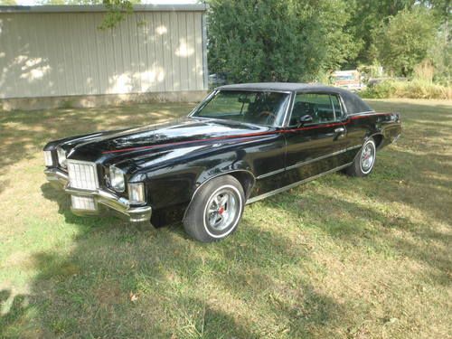 1972 pontiac grand prix j factory black on black car cold ac 400 nice