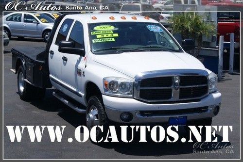 2007 ddodge ram 3500 4x4 manual flat bed crew cab